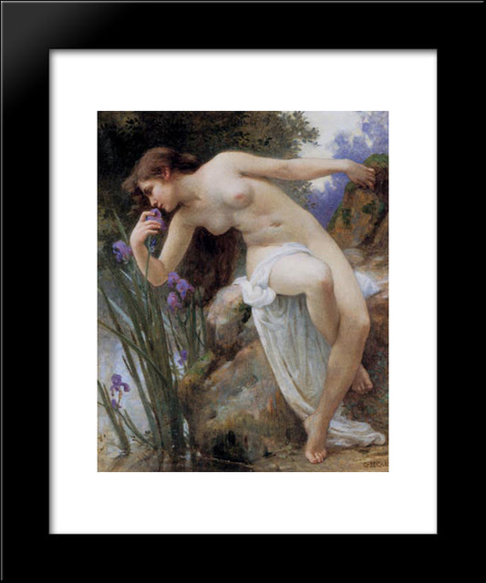 The Fragrant Iris 20x24 Black Modern Wood Framed Art Print Poster by Seignac, Guillaume