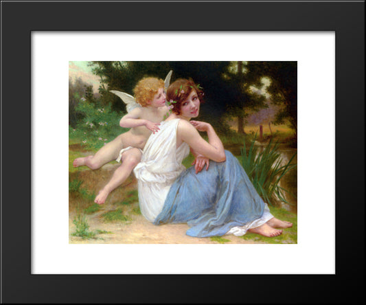 Cupid And Psyche 20x24 Black Modern Wood Framed Art Print Poster by Seignac, Guillaume