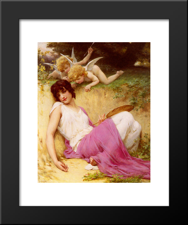 L'Innocence 20x24 Black Modern Wood Framed Art Print Poster by Seignac, Guillaume