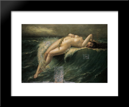 Riding The Crest Of A Wave 20x24 Black Modern Wood Framed Art Print Poster by Seignac, Guillaume