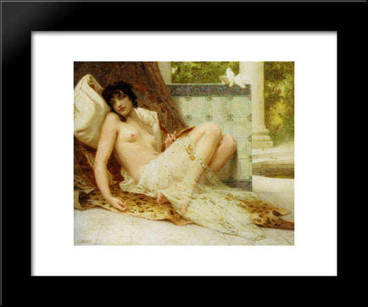 L'Odalisque Aux Colombes 20x24 Black Modern Wood Framed Art Print Poster by Seignac, Guillaume