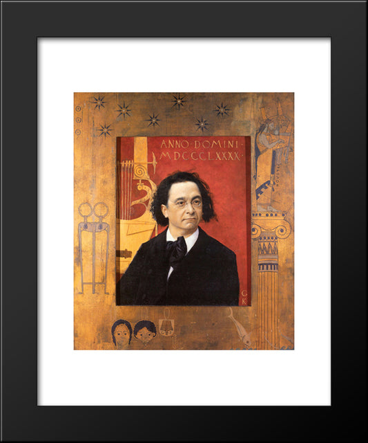 Portrait Of The Pianist And Piano Teacher Joseph Pembauer 20x24 Black Modern Wood Framed Art Print Poster by Klimt, Gustav