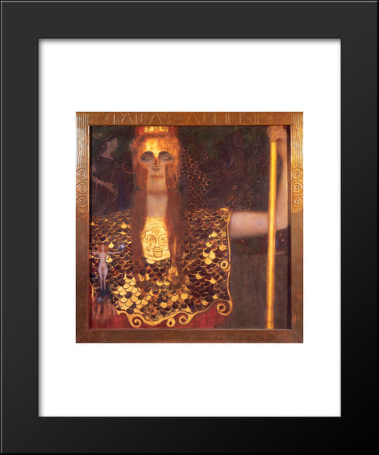 Pallas Athene 20x24 Black Modern Wood Framed Art Print Poster by Klimt, Gustav