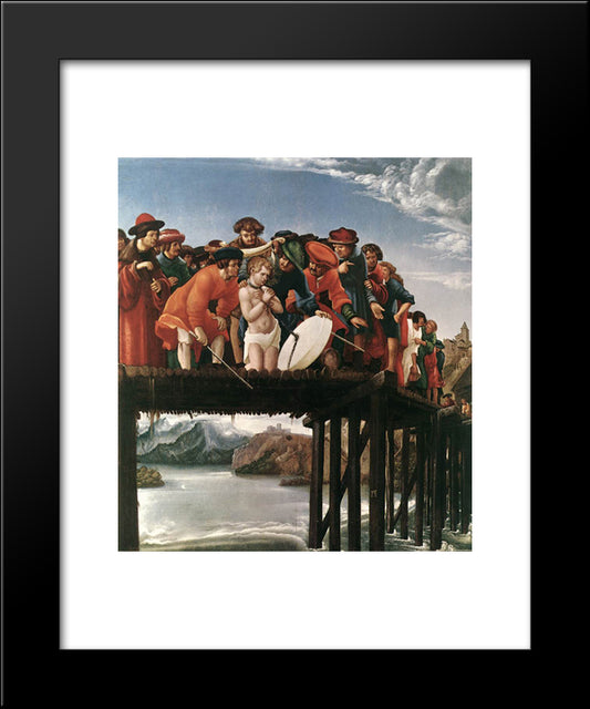 The Martyrdom Of St Florian 20x24 Black Modern Wood Framed Art Print Poster by van Alsloot, Denys