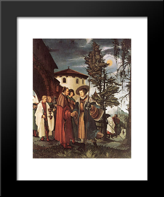 St. Florian Taking Leave Of The Monastery 20x24 Black Modern Wood Framed Art Print Poster by van Alsloot, Denys