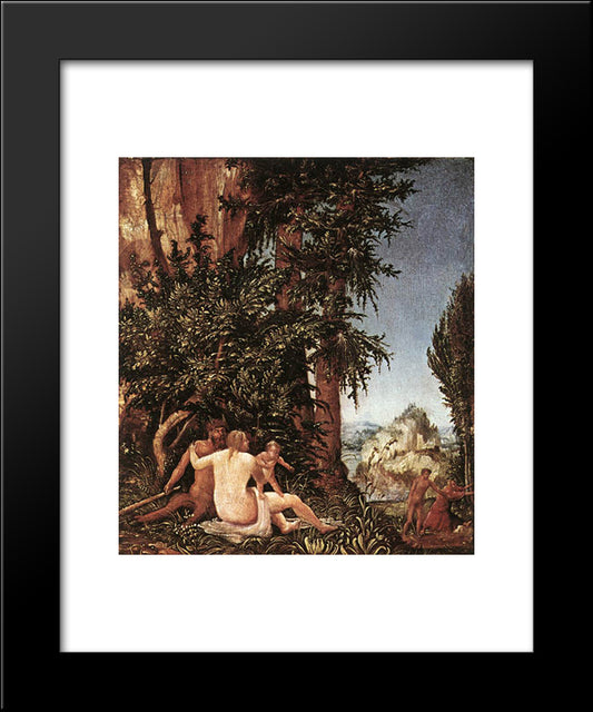 Landscape With Satyr Family 20x24 Black Modern Wood Framed Art Print Poster by van Alsloot, Denys