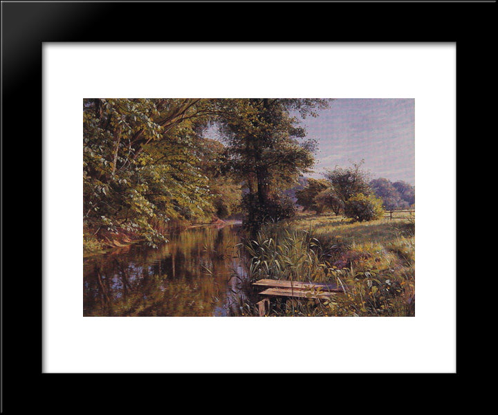 Calm Waters 20x24 Black Modern Wood Framed Art Print Poster by Monsted, Peder Mork