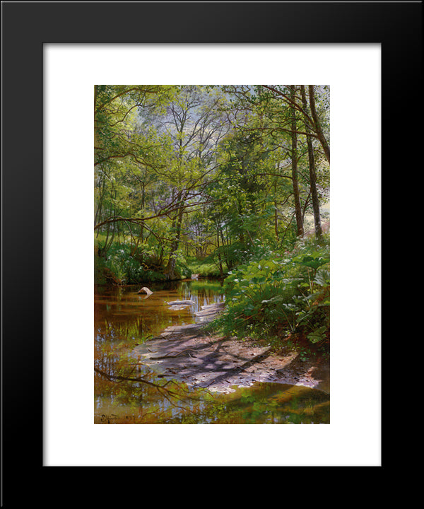 A River Landscape 20x24 Black Modern Wood Framed Art Print Poster by Monsted, Peder Mork