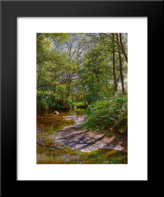 A River Landscape 20x24 Black Modern Wood Framed Art Print Poster by Monsted, Peder Mork