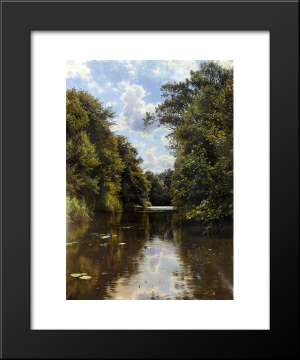 A Summer'S Day 20x24 Black Modern Wood Framed Art Print Poster by Monsted, Peder Mork