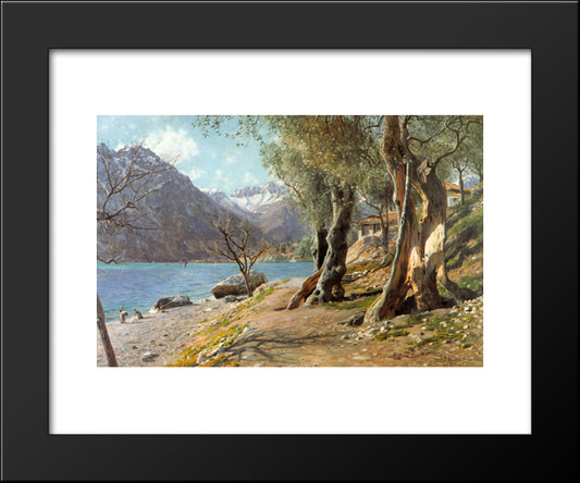 Torbole 20x24 Black Modern Wood Framed Art Print Poster by Monsted, Peder Mork