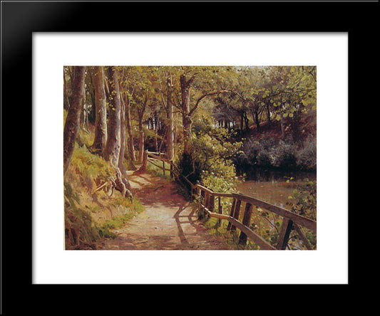 The Forest Path 20x24 Black Modern Wood Framed Art Print Poster by Monsted, Peder Mork