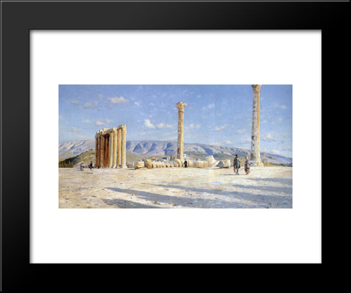 Athenian Ruins 20x24 Black Modern Wood Framed Art Print Poster by Monsted, Peder Mork