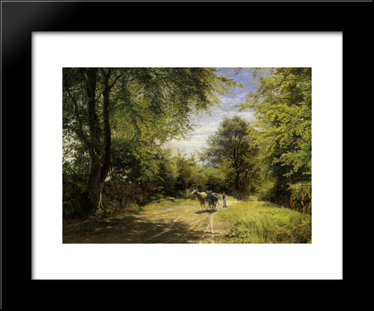 The Young Cowherd 20x24 Black Modern Wood Framed Art Print Poster by Monsted, Peder Mork