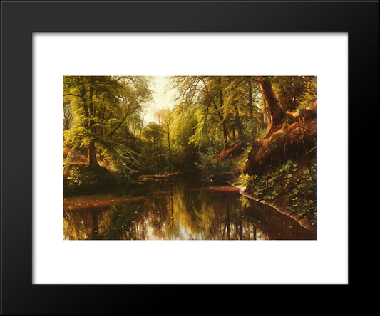 At Seaby 20x24 Black Modern Wood Framed Art Print Poster by Monsted, Peder Mork