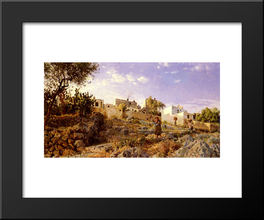 A View Of Anacapri 20x24 Black Modern Wood Framed Art Print Poster by Monsted, Peder Mork