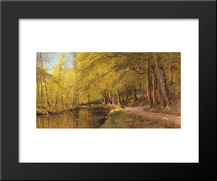 An Afternoon Stroll 20x24 Black Modern Wood Framed Art Print Poster by Monsted, Peder Mork