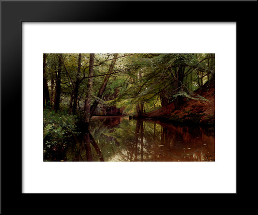 Summertime, Saeby 20x24 Black Modern Wood Framed Art Print Poster by Monsted, Peder Mork