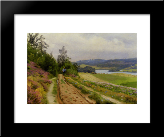 The Country Road 20x24 Black Modern Wood Framed Art Print Poster by Monsted, Peder Mork