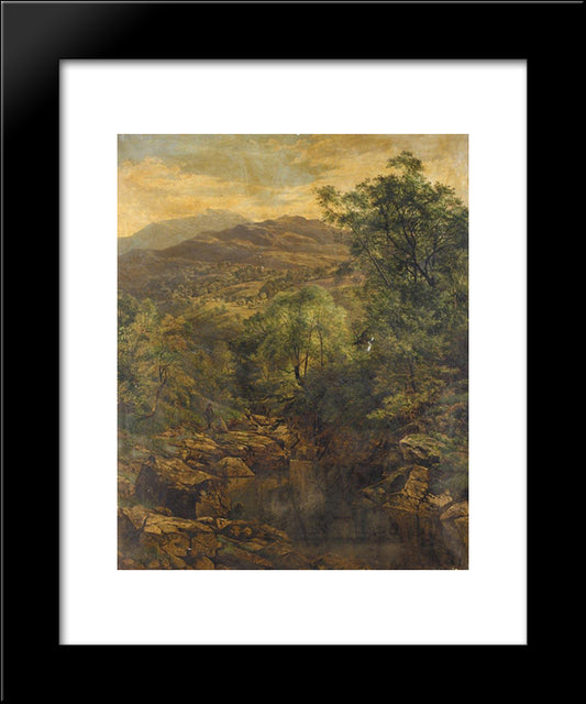 A Quiet Pool In Glenfalloch 20x24 Black Modern Wood Framed Art Print Poster by Leader, Benjamin Williams