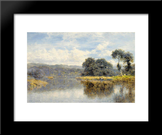 A Fine Day On The Thames 20x24 Black Modern Wood Framed Art Print Poster by Leader, Benjamin Williams