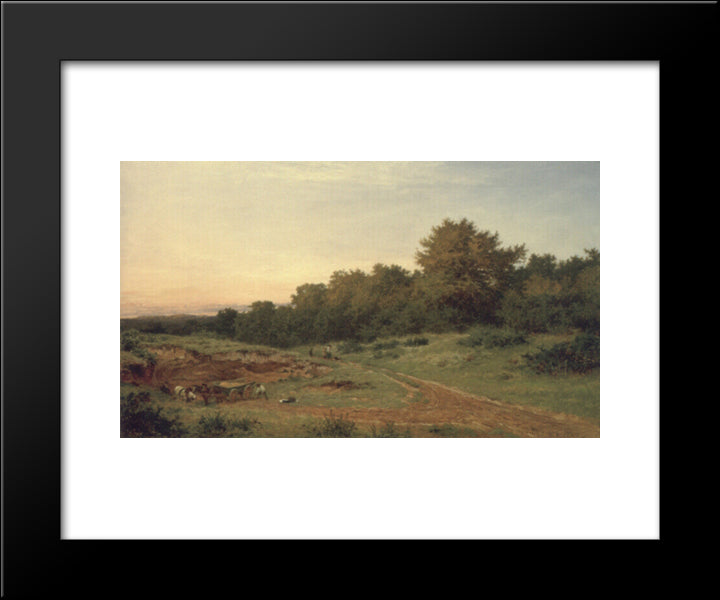 The Sandpit, Burrow'S Cross 20x24 Black Modern Wood Framed Art Print Poster by Leader, Benjamin Williams