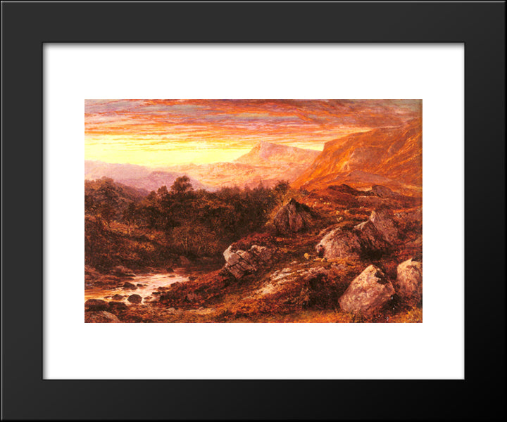 The Valley Of The Lleder, North Wales 20x24 Black Modern Wood Framed Art Print Poster by Leader, Benjamin Williams