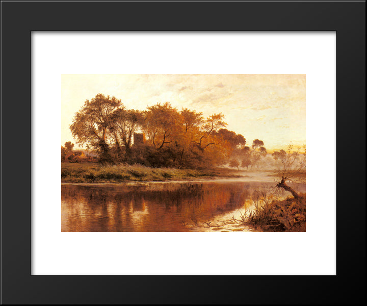 The Last Gleam, Wargrave On Thames 20x24 Black Modern Wood Framed Art Print Poster by Leader, Benjamin Williams