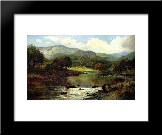 A Wooded River Landscape 20x24 Black Modern Wood Framed Art Print Poster by Leader, Benjamin Williams