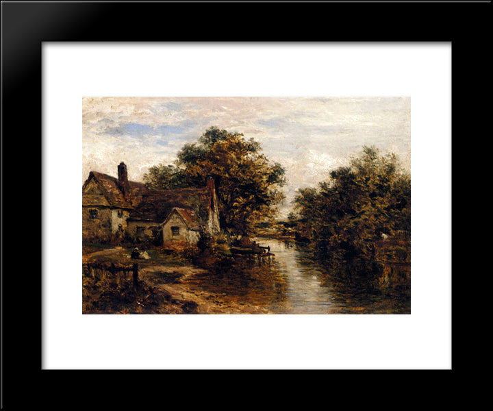 Willy Lott'S House, The Subject Of Constable'S 'Hay Wain' 20x24 Black Modern Wood Framed Art Print Poster by Leader, Benjamin Williams