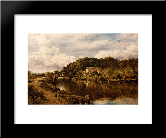 On The Stour Near Flatford Mill, Suffolk 20x24 Black Modern Wood Framed Art Print Poster by Leader, Benjamin Williams