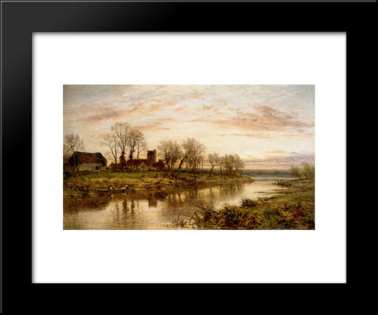 Evening On The Thames At Wargrave 20x24 Black Modern Wood Framed Art Print Poster by Leader, Benjamin Williams