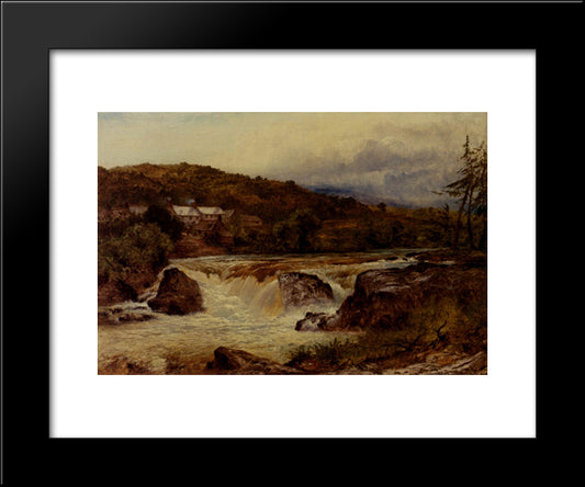 Near Bettws'Y'Coed, The Junction Of The Conway And The Llugwy 20x24 Black Modern Wood Framed Art Print Poster by Leader, Benjamin Williams