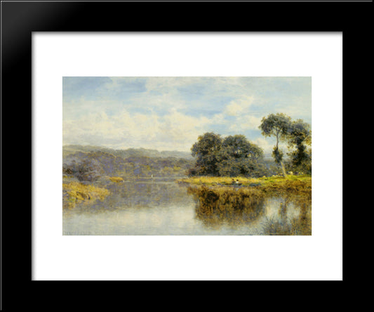 A Fine Day On The Thames 20x24 Black Modern Wood Framed Art Print Poster by Leader, Benjamin Williams