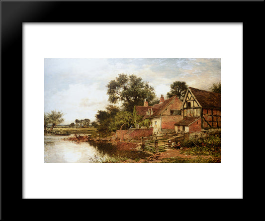 An Old Worcestershire Manor House 20x24 Black Modern Wood Framed Art Print Poster by Leader, Benjamin Williams