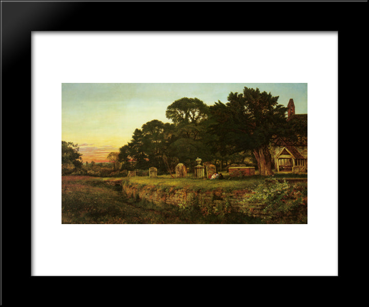 In A Country Churchyard 20x24 Black Modern Wood Framed Art Print Poster by Leader, Benjamin Williams