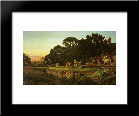 In A Country Churchyard 20x24 Black Modern Wood Framed Art Print Poster by Leader, Benjamin Williams