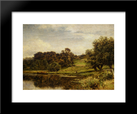 On The Thames At Shillingford 20x24 Black Modern Wood Framed Art Print Poster by Leader, Benjamin Williams