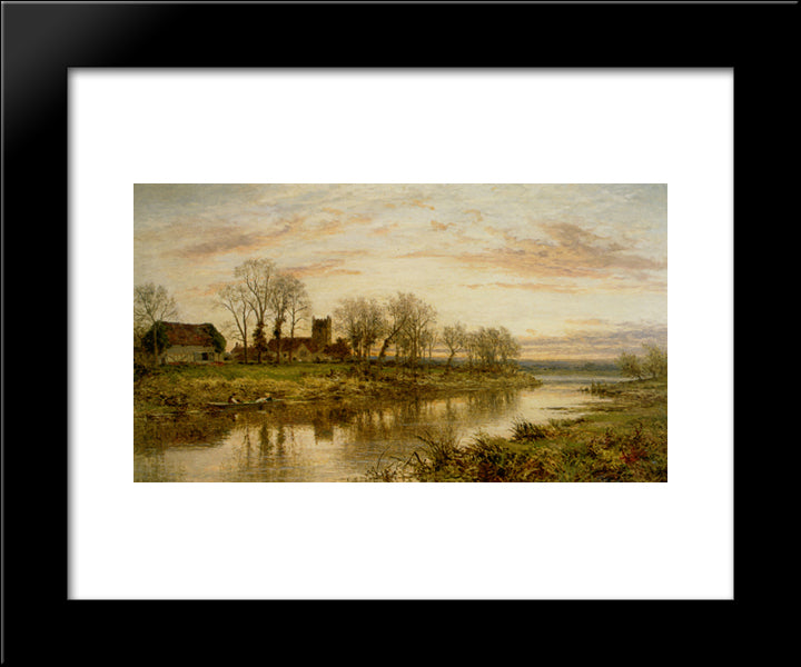 Evening On The Thames At Wargrave 20x24 Black Modern Wood Framed Art Print Poster by Leader, Benjamin Williams