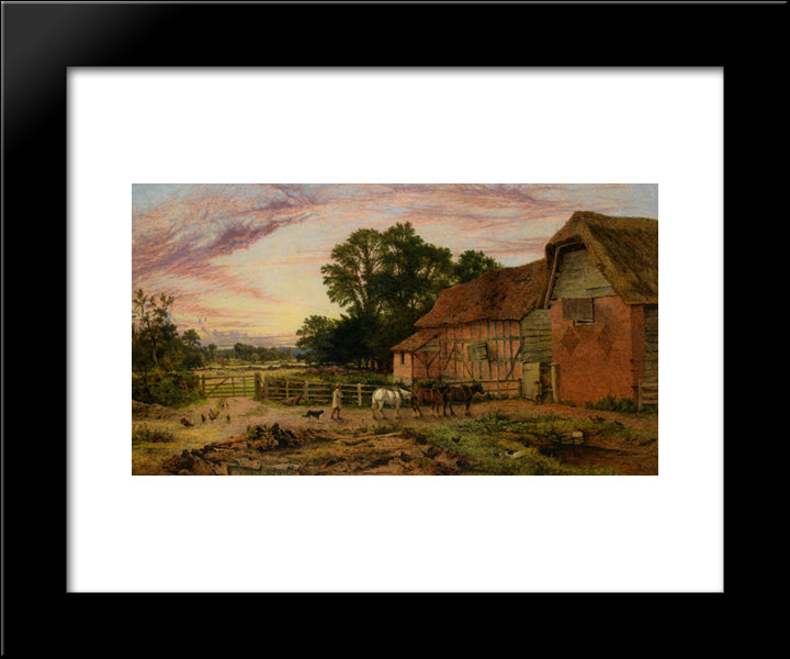 Evening Return To The Homestead 20x24 Black Modern Wood Framed Art Print Poster by Leader, Benjamin Williams