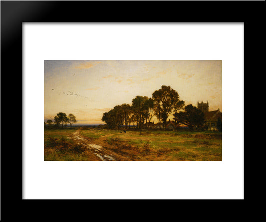 The Close Of Day Worvestershire Meadows 20x24 Black Modern Wood Framed Art Print Poster by Leader, Benjamin Williams