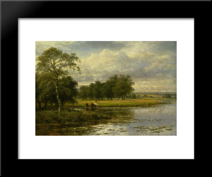 Summer Time On The Thames 20x24 Black Modern Wood Framed Art Print Poster by Leader, Benjamin Williams