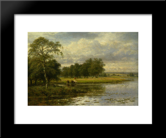 Summer Time On The Thames 20x24 Black Modern Wood Framed Art Print Poster by Leader, Benjamin Williams