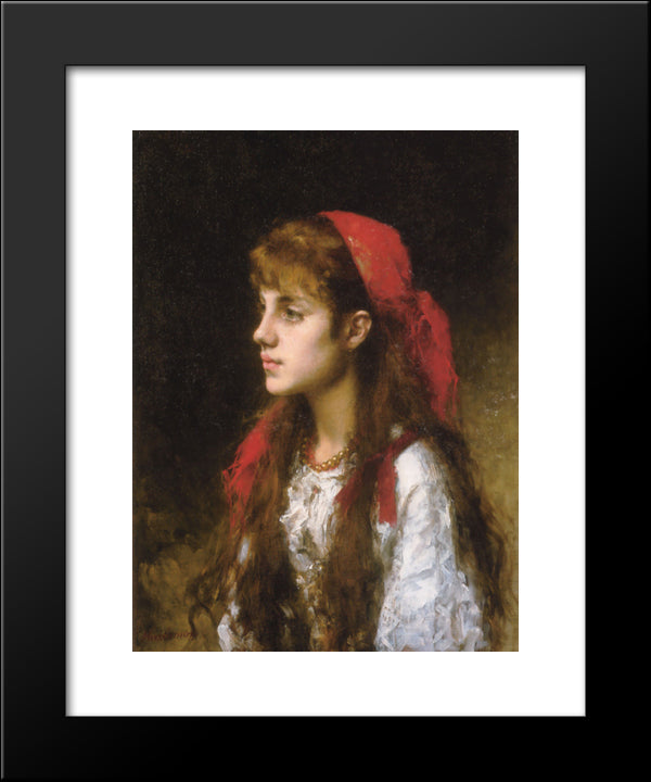 A Russian Beauty 20x24 Black Modern Wood Framed Art Print Poster by Harlamoff, Alexei Alexeivich