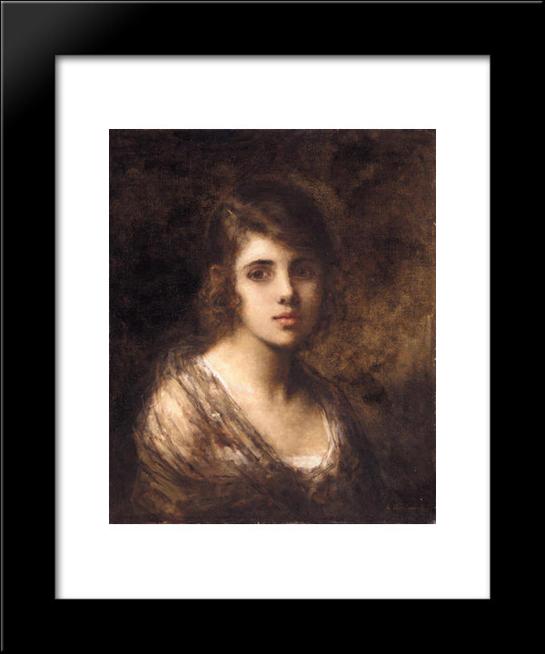 Young Brunette 20x24 Black Modern Wood Framed Art Print Poster by Harlamoff, Alexei Alexeivich