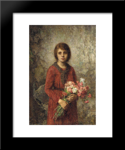 The Artist'S Daughter 20x24 Black Modern Wood Framed Art Print Poster by Harlamoff, Alexei Alexeivich