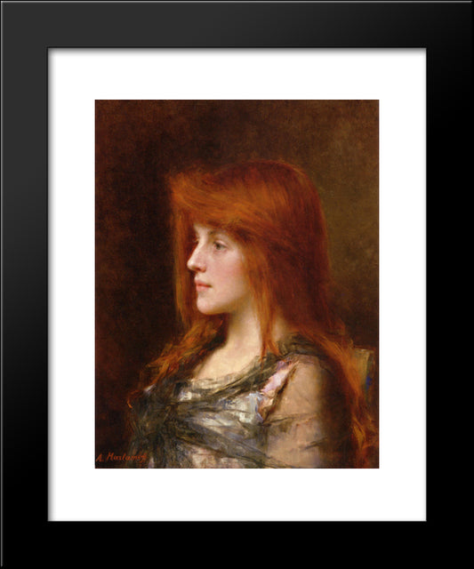 Portrait Of A Young Beauty 20x24 Black Modern Wood Framed Art Print Poster by Harlamoff, Alexei Alexeivich