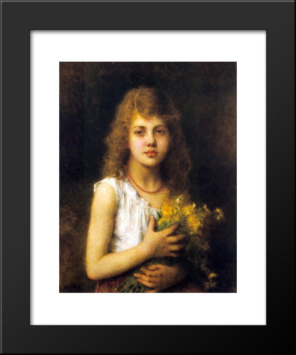 Spring Flowers 20x24 Black Modern Wood Framed Art Print Poster by Harlamoff, Alexei Alexeivich