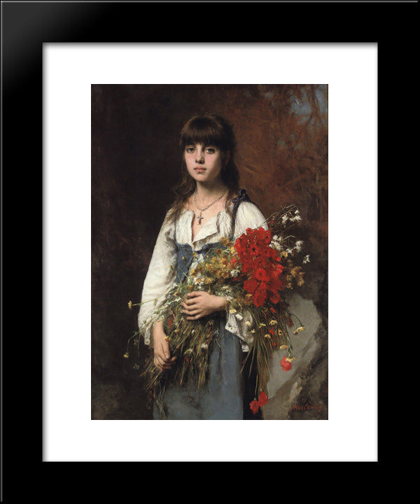 Summertime 20x24 Black Modern Wood Framed Art Print Poster by Harlamoff, Alexei Alexeivich