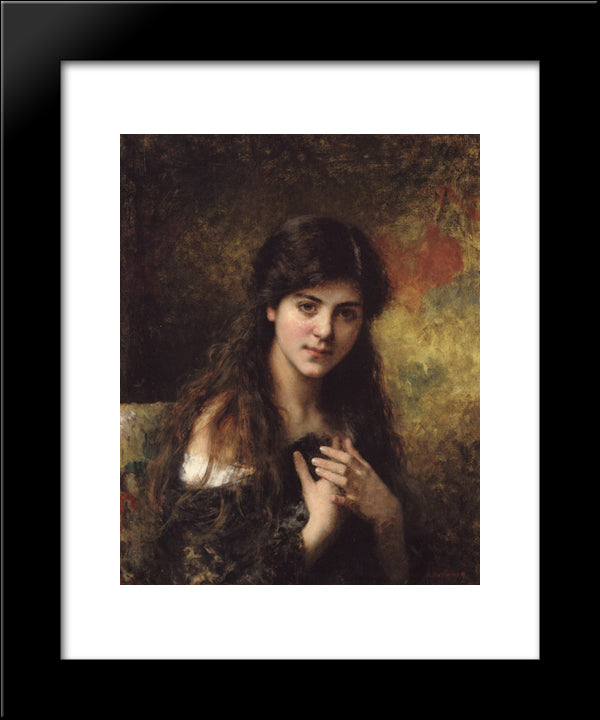 Dark Haired Beauties 20x24 Black Modern Wood Framed Art Print Poster by Harlamoff, Alexei Alexeivich